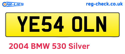 YE54OLN are the vehicle registration plates.