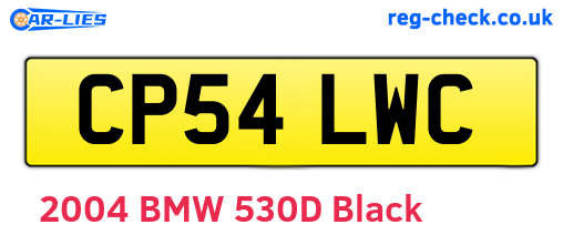 CP54LWC are the vehicle registration plates.