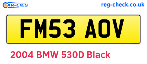 FM53AOV are the vehicle registration plates.