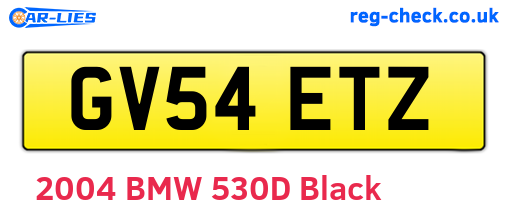GV54ETZ are the vehicle registration plates.