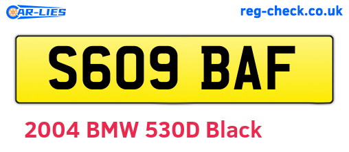 S609BAF are the vehicle registration plates.