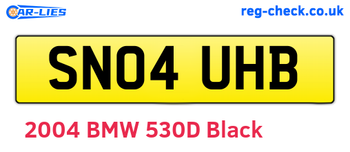 SN04UHB are the vehicle registration plates.