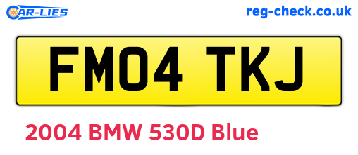 FM04TKJ are the vehicle registration plates.