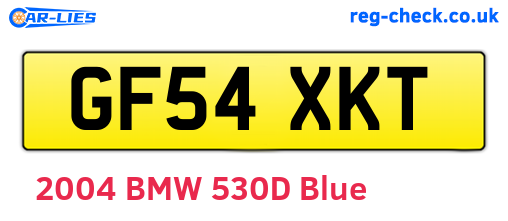 GF54XKT are the vehicle registration plates.