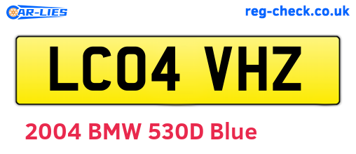 LC04VHZ are the vehicle registration plates.