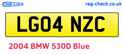 LG04NZC are the vehicle registration plates.
