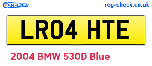 LR04HTE are the vehicle registration plates.
