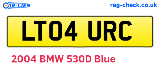 LT04URC are the vehicle registration plates.
