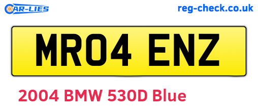 MR04ENZ are the vehicle registration plates.