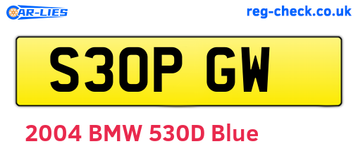 S30PGW are the vehicle registration plates.