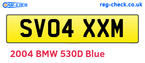 SV04XXM are the vehicle registration plates.
