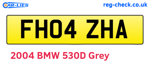 FH04ZHA are the vehicle registration plates.