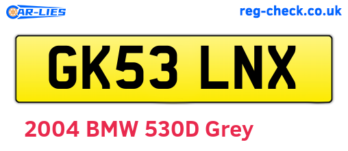 GK53LNX are the vehicle registration plates.