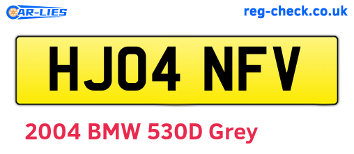 HJ04NFV are the vehicle registration plates.