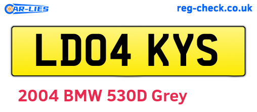 LD04KYS are the vehicle registration plates.