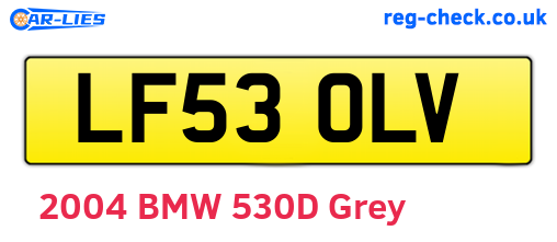 LF53OLV are the vehicle registration plates.