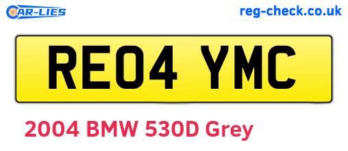 RE04YMC are the vehicle registration plates.