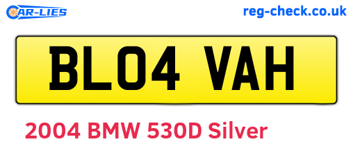 BL04VAH are the vehicle registration plates.