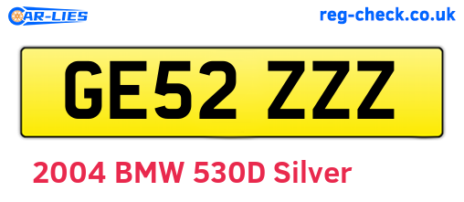GE52ZZZ are the vehicle registration plates.