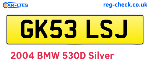 GK53LSJ are the vehicle registration plates.