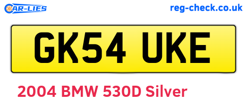GK54UKE are the vehicle registration plates.