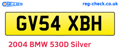 GV54XBH are the vehicle registration plates.
