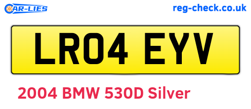LR04EYV are the vehicle registration plates.
