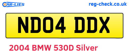 ND04DDX are the vehicle registration plates.
