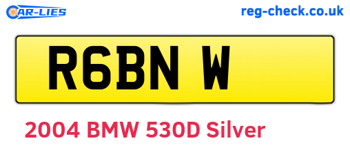 R6BNW are the vehicle registration plates.