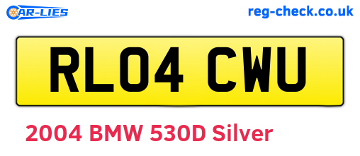 RL04CWU are the vehicle registration plates.