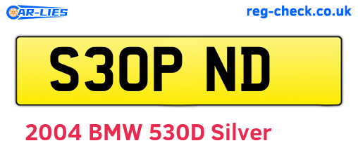 S30PND are the vehicle registration plates.