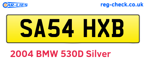 SA54HXB are the vehicle registration plates.