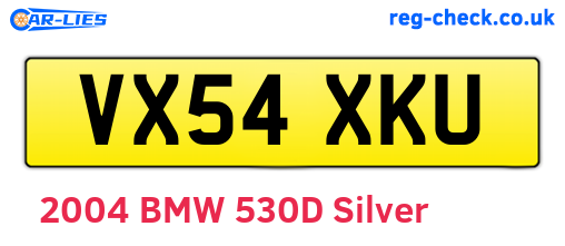 VX54XKU are the vehicle registration plates.