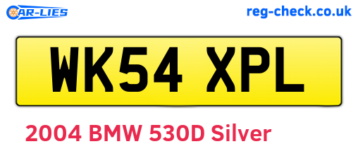 WK54XPL are the vehicle registration plates.