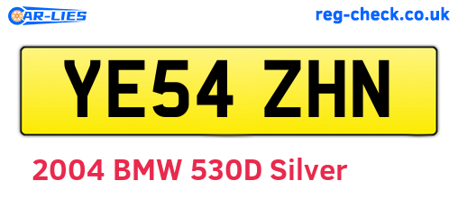 YE54ZHN are the vehicle registration plates.