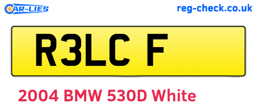 R3LCF are the vehicle registration plates.