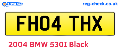 FH04THX are the vehicle registration plates.