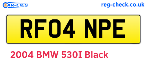 RF04NPE are the vehicle registration plates.