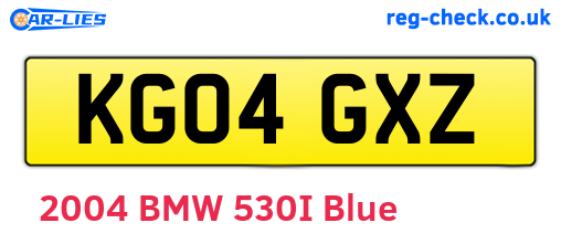KG04GXZ are the vehicle registration plates.