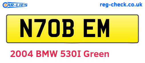 N70BEM are the vehicle registration plates.