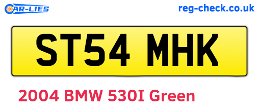 ST54MHK are the vehicle registration plates.