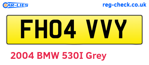 FH04VVY are the vehicle registration plates.