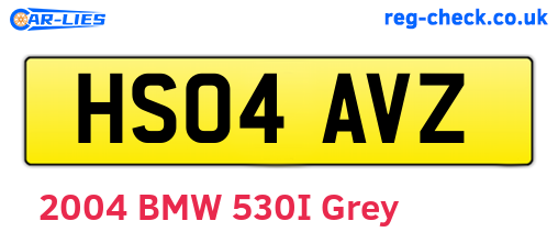 HS04AVZ are the vehicle registration plates.