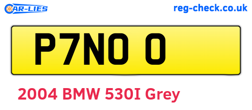 P7NOO are the vehicle registration plates.