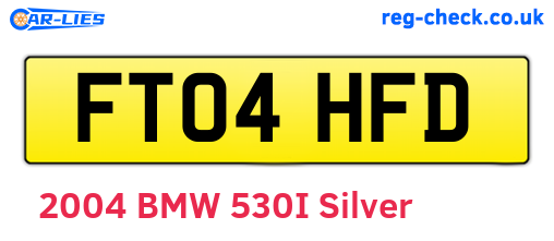 FT04HFD are the vehicle registration plates.
