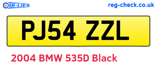 PJ54ZZL are the vehicle registration plates.