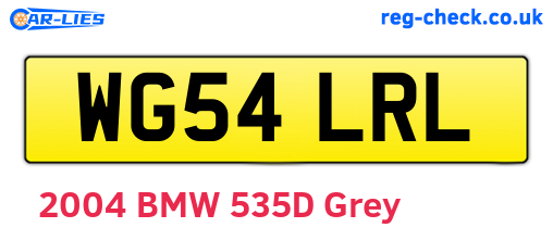 WG54LRL are the vehicle registration plates.