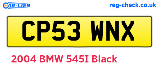 CP53WNX are the vehicle registration plates.