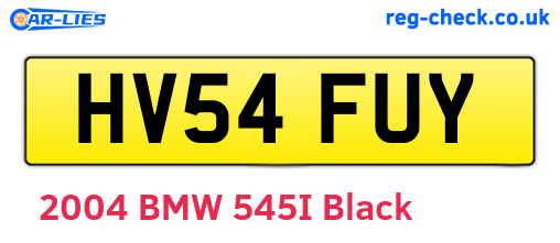 HV54FUY are the vehicle registration plates.