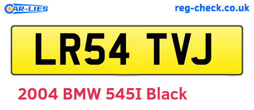 LR54TVJ are the vehicle registration plates.